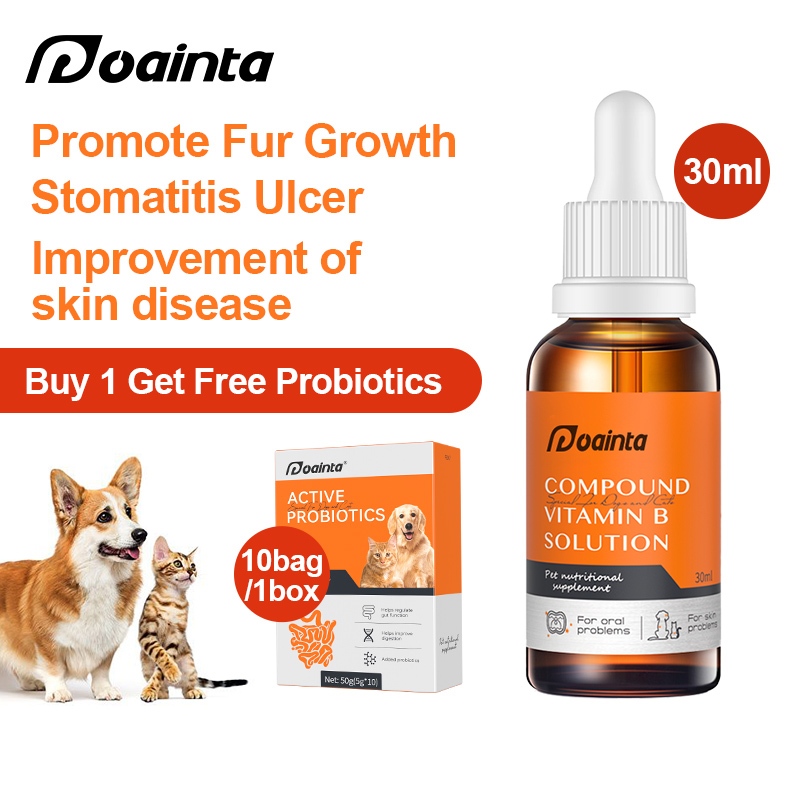 PUAINTA Liquid Vitamin B Complex For Dogs And Cats Vitamin B1 B2 B12 ...