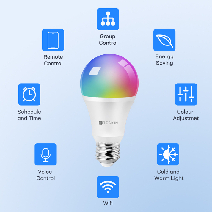 Teckin SB50 Smart Alexa Light Bulb WiFi RGB Color Bulbs Work with