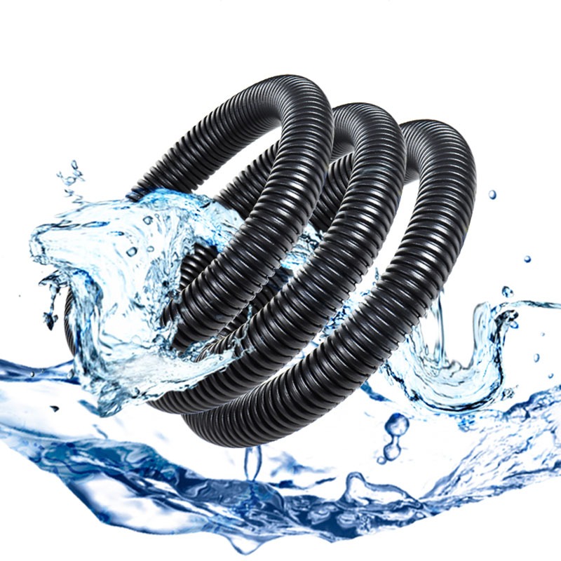 Black PE Plastic Corrugated Tube Nylon Plastic PP Threading Hose Flame ...