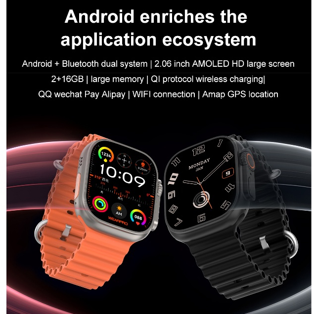Latest GPS 4G DT Ultra 2 Amoled Smart Watch Android Bluetooth Dual System Watch Ultra WiFi Compass GPS Bluetooth Call Sports Smart Watch Shopee Philippines