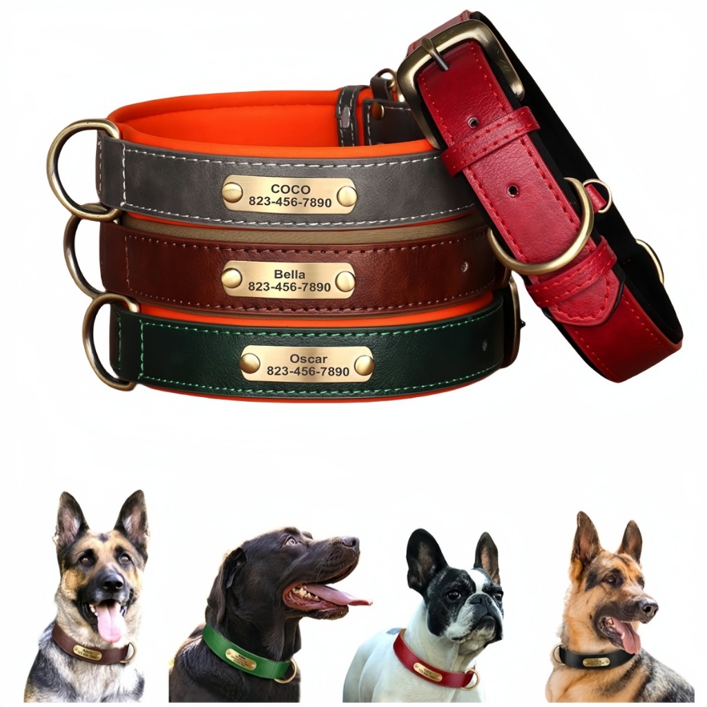Leather Collars Custom Printed Dog Collars Personalized Dog Collar