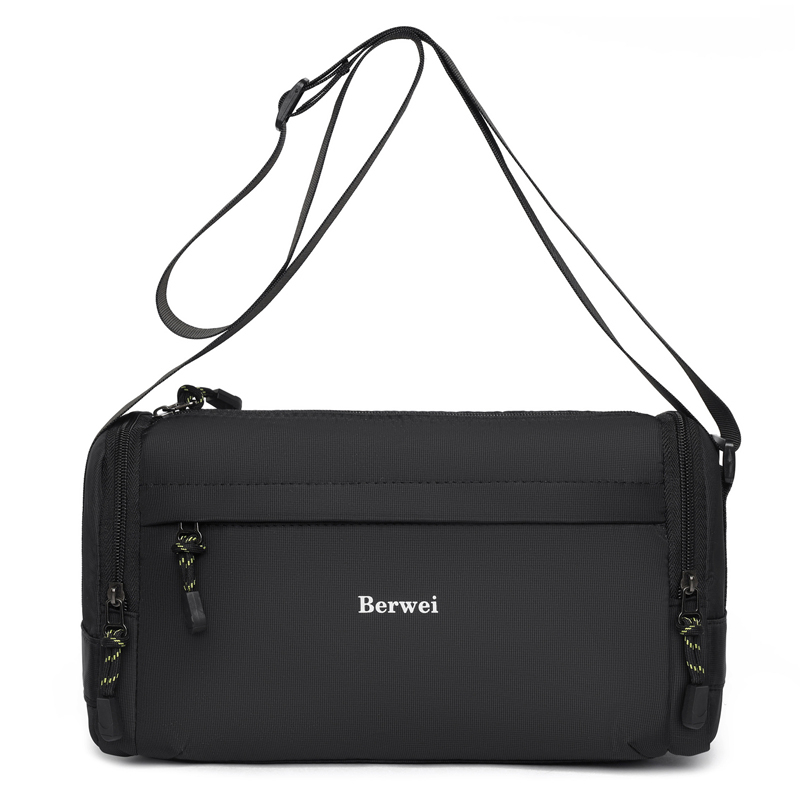 Men Sling Bag Large Capacity Crossbody Bag Waterproof Cylindrical Bag