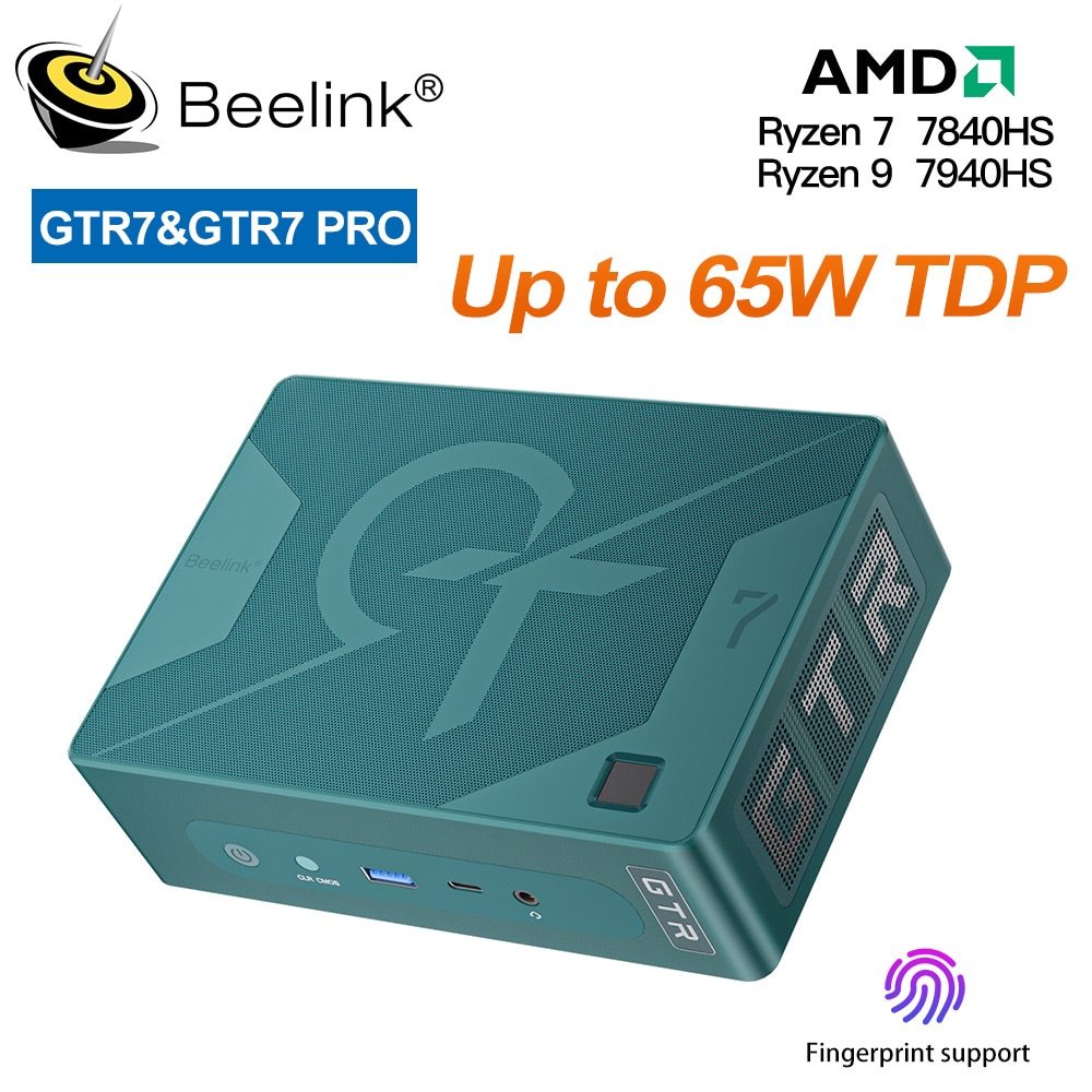 Beelink GTR7 Mini PC Ryzen 7 7840HS/7940HS Up to 65W TDP Radeon 780M ...