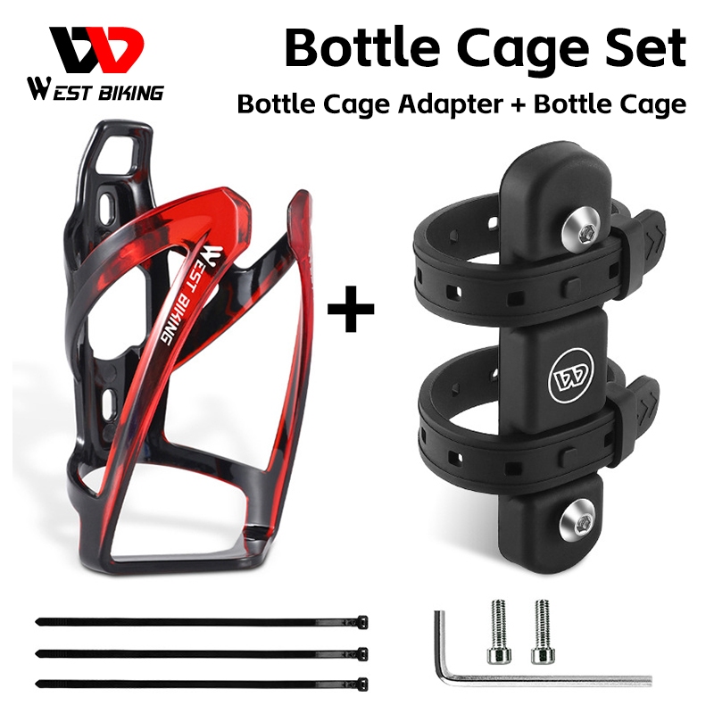 WEST BIKING 2Pcs Bike Bottle Cage Set Universal Light Bike Bottle Cage
