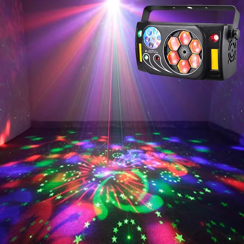 Remote Party Light 6 Bee Eye Pattern Wheel Red Green Laser Led Wash ...