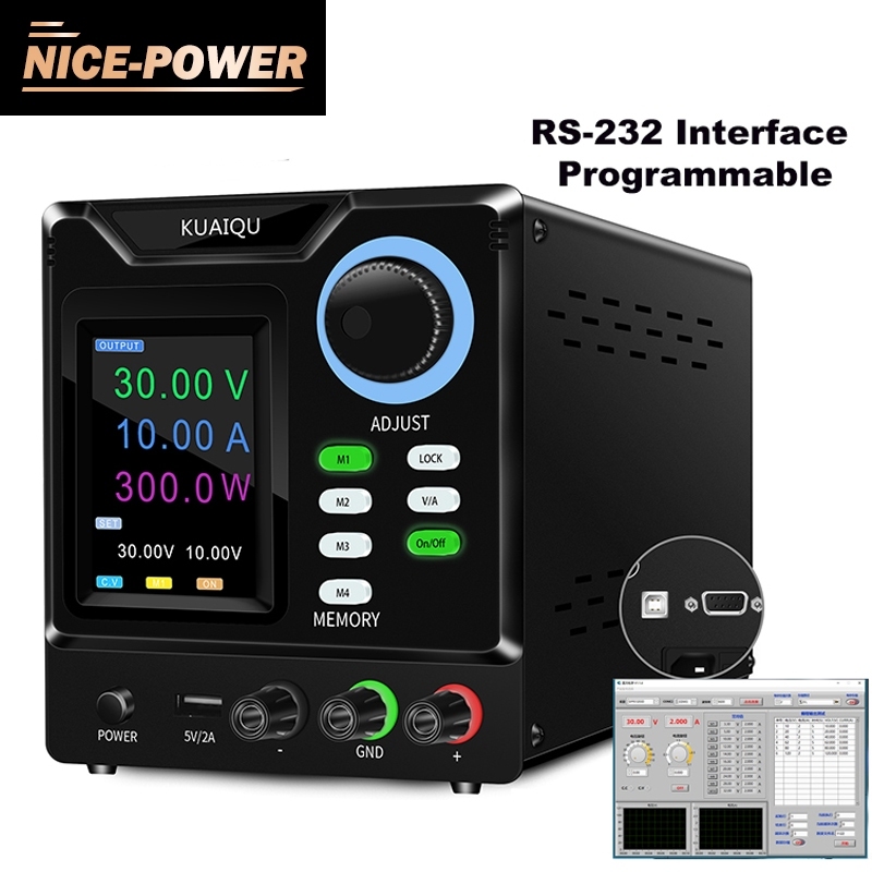 Nice-power Adjustable DC Power Supply 30V 10A 5A 60V Lab Bench Source Voltage Regulator Battery Charging For Phone PC Repair