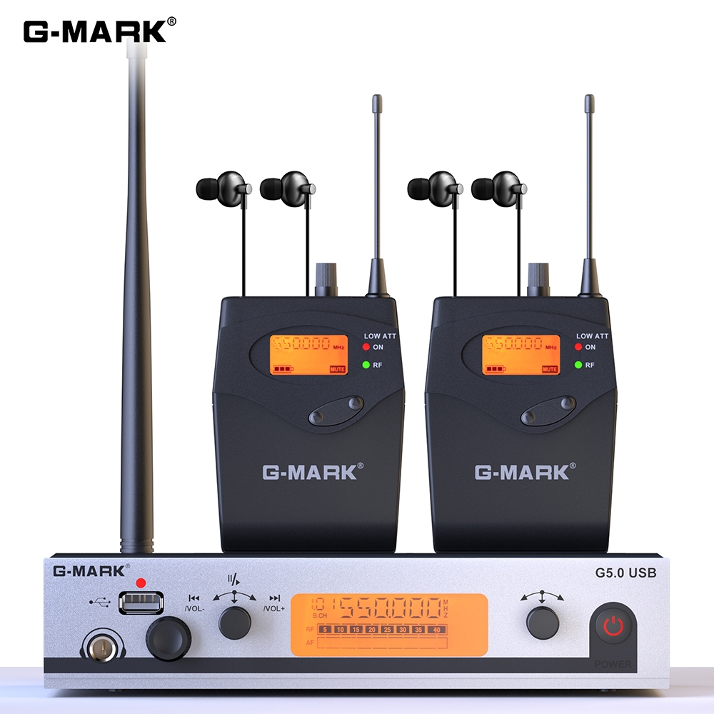 Sistema Di Monitoraggio Auricolare UHF Wireless, Trasmettitore E Ricevitore Ricaricabile Per Studio Prove Di Gruppo Esibizioni Dal Vivo~p124693103