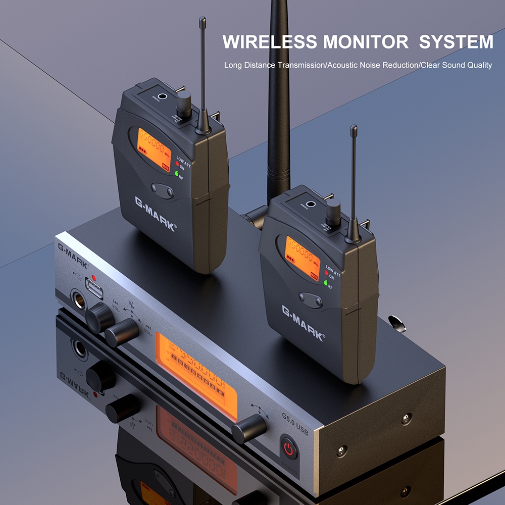 In Ear Monitor Wireless System G-MARK G5.0USB Single Channel UHF ...