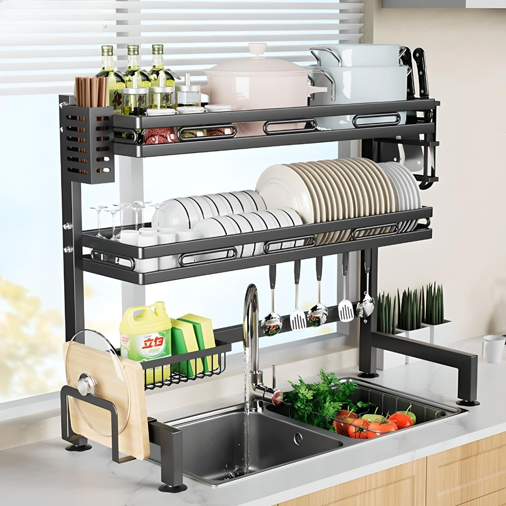 Kitchen Organzier Dish Rack Stainless Dish Drainer Plate Organzier