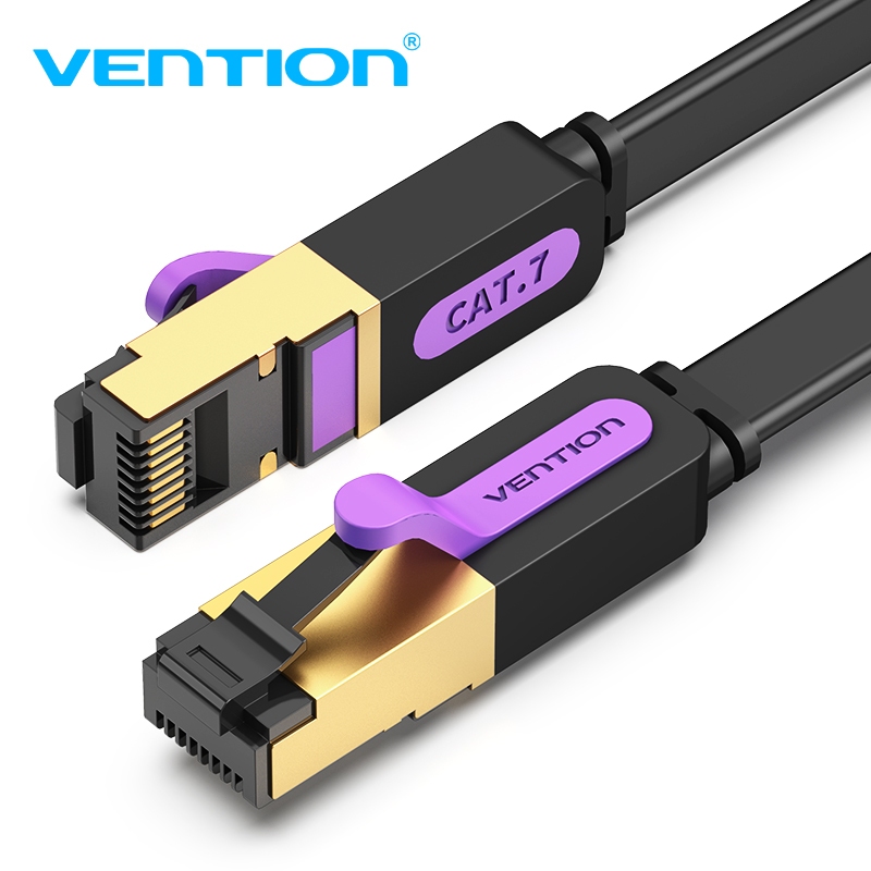 VENTION Cat 7 Ethernet Cable RJ45 Flat High Speed Gigabit 10Gbps ...