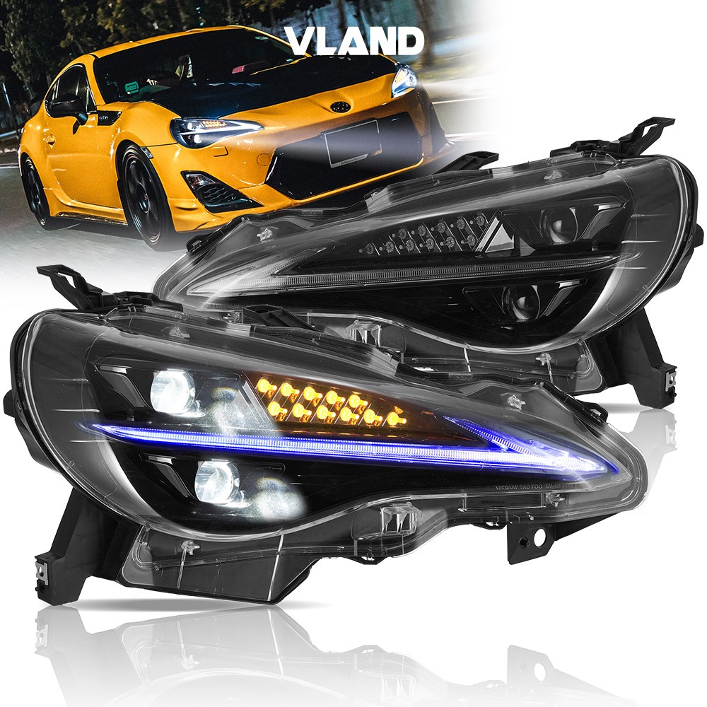 VLAND LED Headlights + Bulbs For Toyota 86 / Subaru BRZ / Scion FR-S (2012-2020) - Sequential Turn Signals