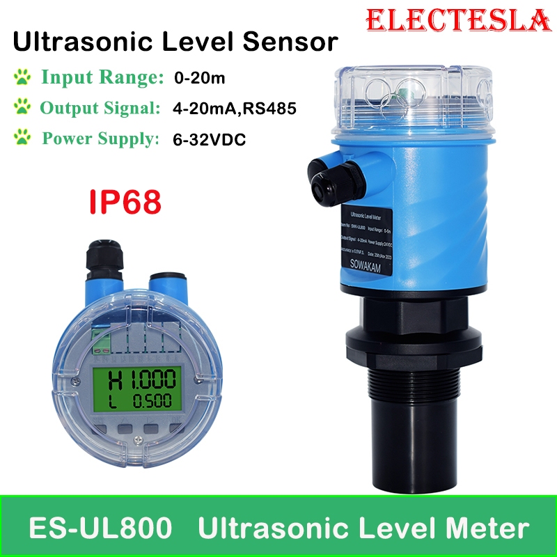 4 20ma Ultrasonic Water Level Sensor IP68 Waterproof RS485 for Fluid ...