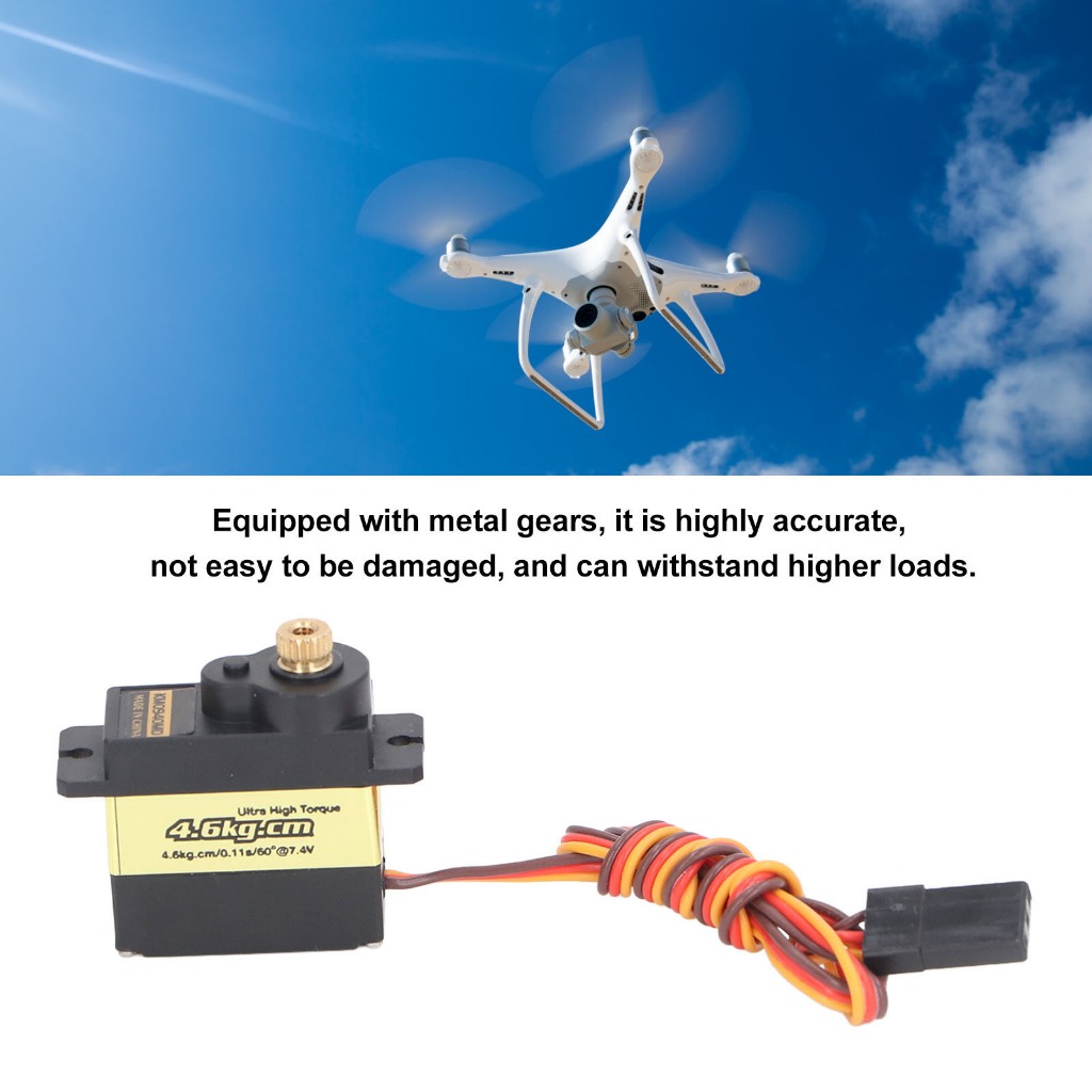 Drone Servo High Torque Metal Gear Low Noise with 4 Servo Arms RC Servo