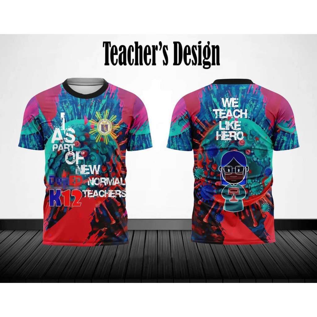 Round Neck T Shirt Mens Wear Teacher Uniform With Deped Logo Full