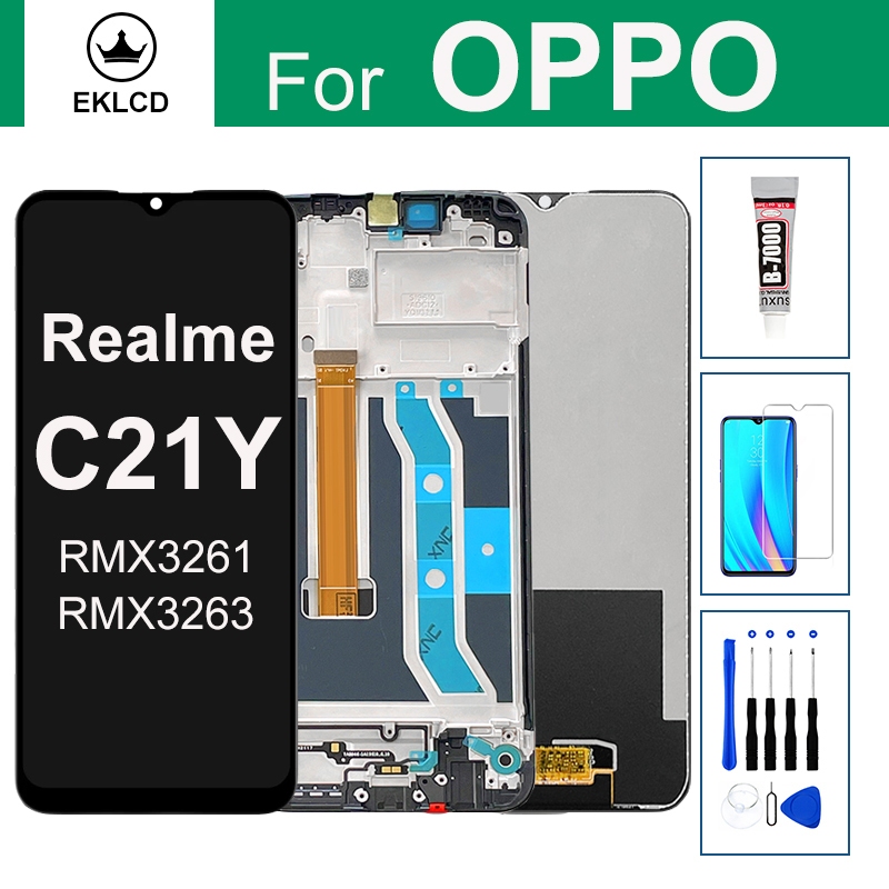 For OPPO Realme C21Y LCD Display RMX3261 RMX3263 Touch Screen Digitizer ...