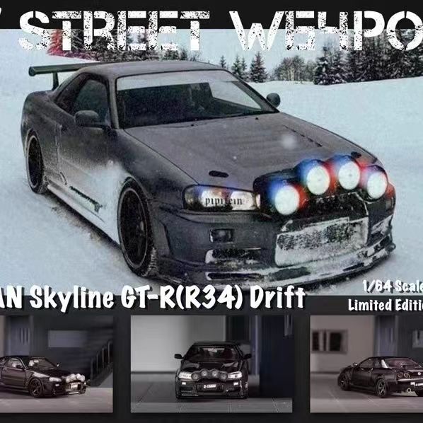 Sw 1: 64 Nissan Nissan Skyline GT-R R34 Camper Snow Bike Alloy Car ...