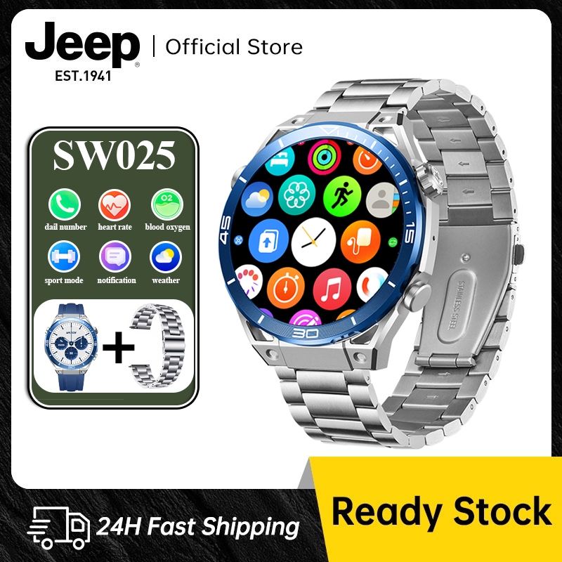 Jeep SW025 Smartwatch IP67 Waterproof SpO2 Blood Oxygen Health Monitoring Heart Rate Monitoring Sleep Monitoring 10 Sport Mode Bluetooth Calling For Android iOS Shopee Philippines