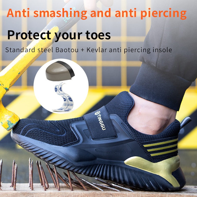 Safety Shoes Men's Lightweight Breathable Anti-smashing Anti-stab Wear ...