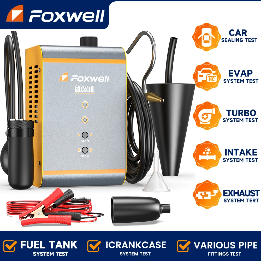 FOXWELL SD201 Car Smoke Leak Turbo Leak Tester Fuel Pipe Oil Gas ...