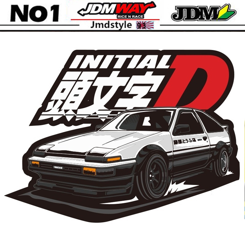 Initial D AE86 Vinyl Car Stickers Windows Waterproof Tofu Shop Sticker ...