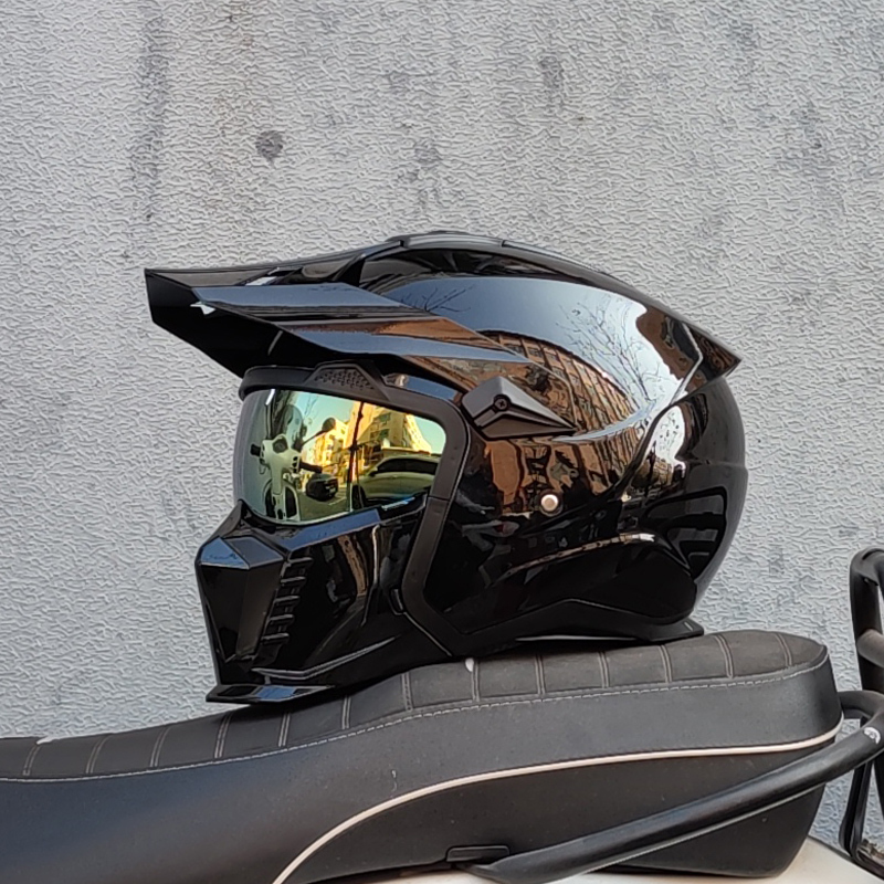 ORZ Motorcycle Helmet Men's and Women's Vintage Full Helmet Four ...