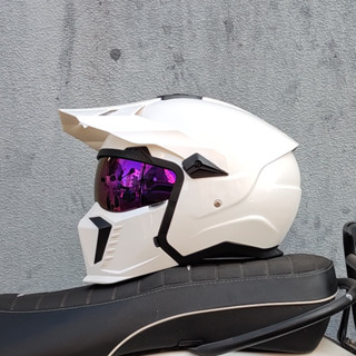 ORZ Motorcycle Helmet Men's and Women's Vintage Full Helmet Four ...