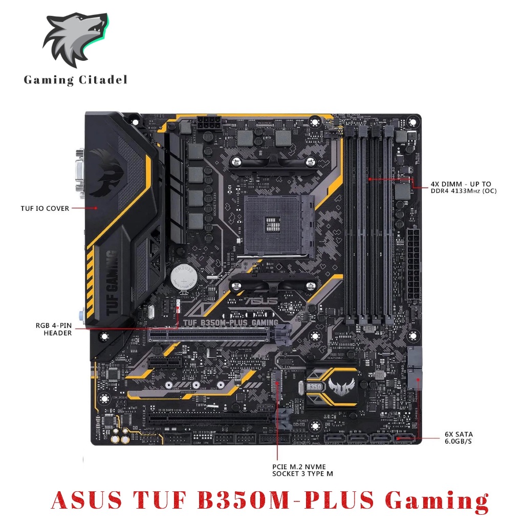 ASUS PRIME B350PLUS Motherboard ATX AMD B350 AM4 DDR4 SATA3 M.2 HDMI