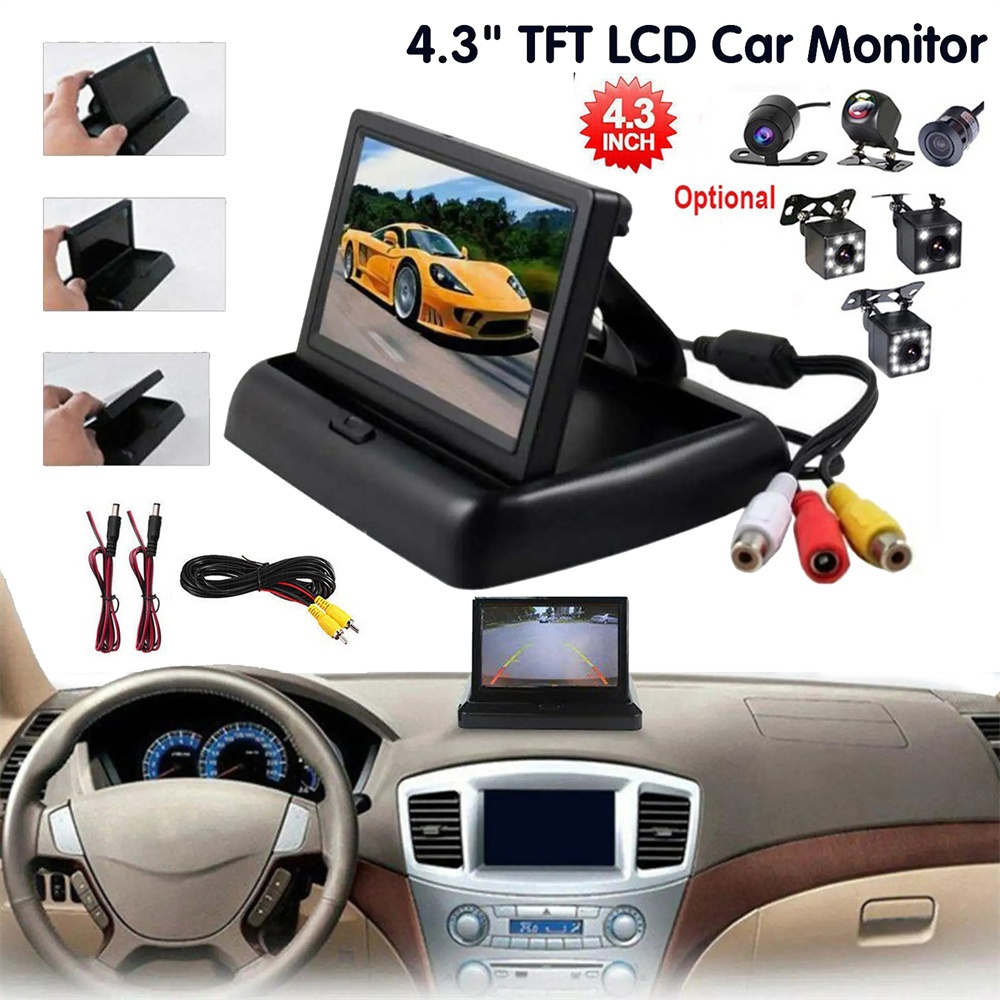 Foldable 4.3 inch TFT LCD Screen for Car Monitor Rearview Reverse ...