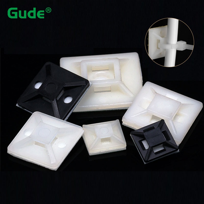 Cable tie mount Black White Zip Tie car Cable Wire Removable Wall
