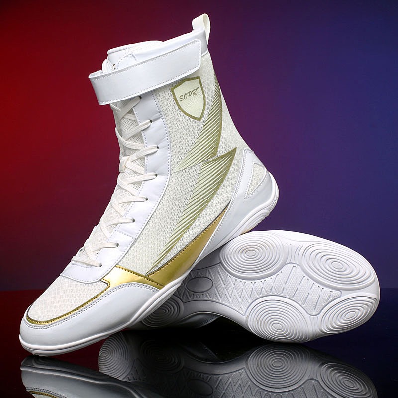TOLLN High-Top Men's Professional Wrestling/Martial Arts Boxing Shoes, Training Boots For Muay Thai Mma Kickboxing Fitness P 50030419