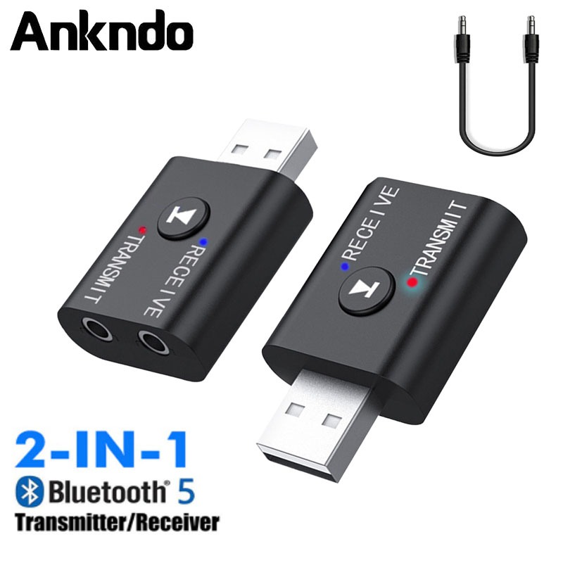 Ankndo 2 in 1 Bluetooth 5.0 Audio Receiver and Transmitter Aux Usb 3.5