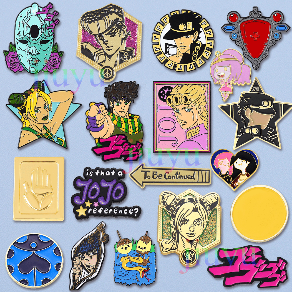 Jojo Adventure Enamel Pins Custom Kujo Jotaro Jolyne Cujoh Brooches Lapel Badges Cartoon Funny 6650