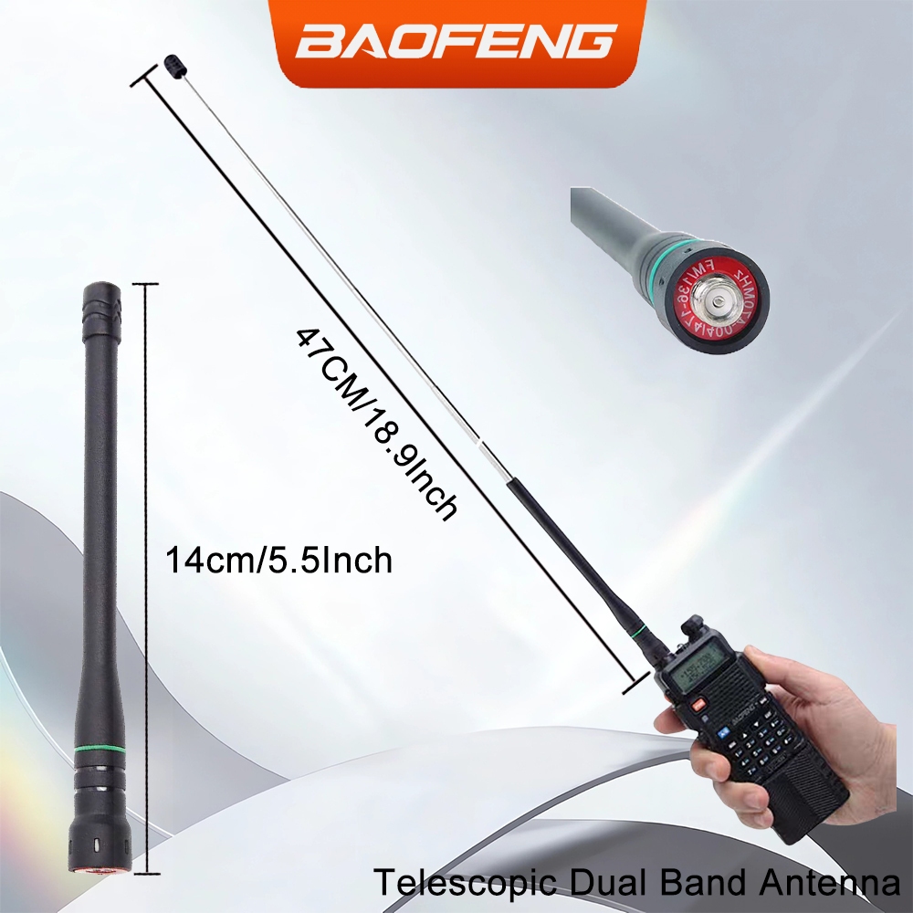High gain telescopic antenna, dual-band, for Baofeng