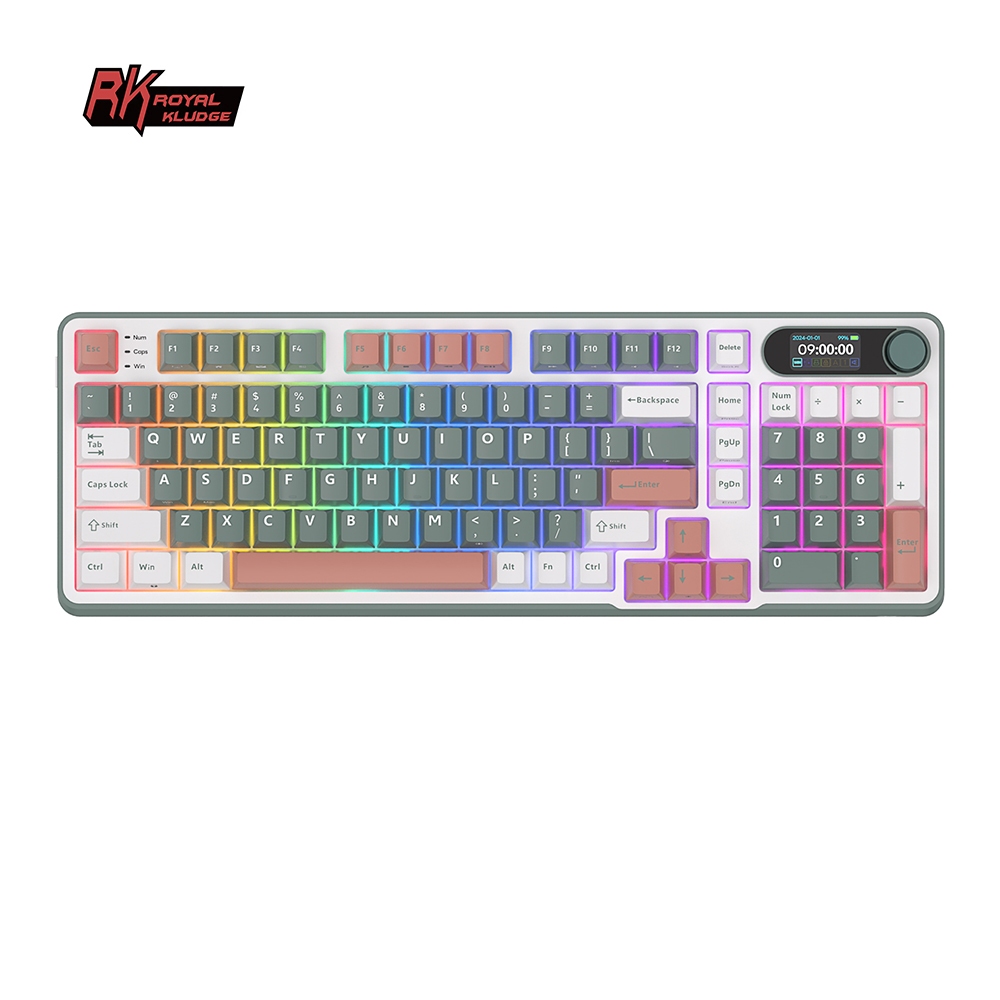 RK Royal Kludge RK S98 Camping 98 Key Tri-Mode RGB Wired Bluetooth 2.4G ...