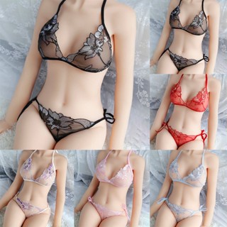 Fashionable Transparent Lace Women's Bra And Thong Set, Push Up Intimates  And See Through Underwear