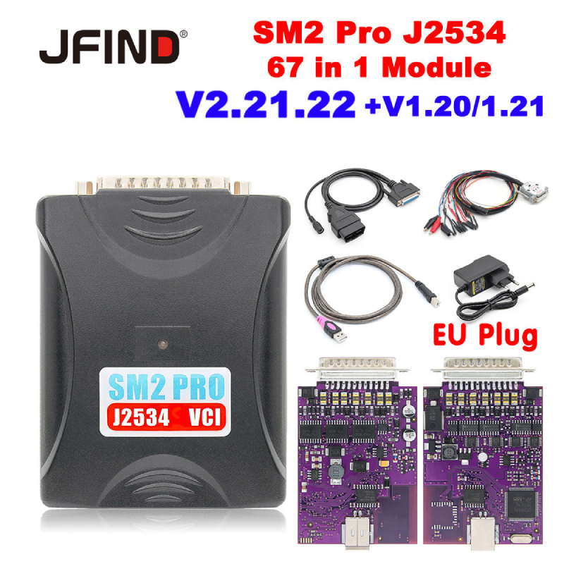 SM2 PRO V2.21.22 J2534 1.20 & 1.21 Dongle 12V/24V VCI ECU Programmer ...