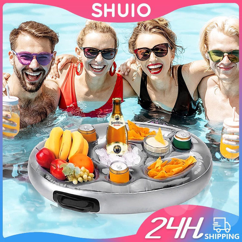 SHUIO High Quality Inflatable Cup Holder Floating Tray Summer Swimming ...