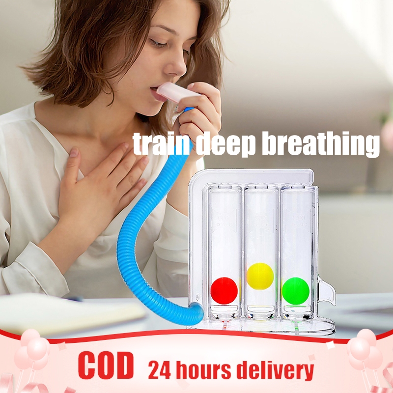 Deep Breathing Exerciser 3-Ball Inhaling Breath Measurement System ...