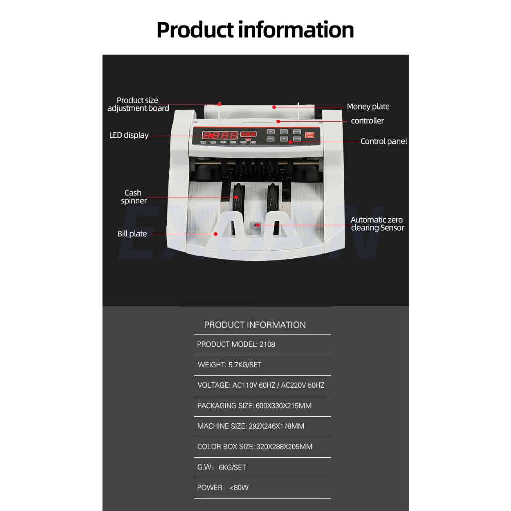 LED Money detector bill counter machine UV/MG money counting machine ...