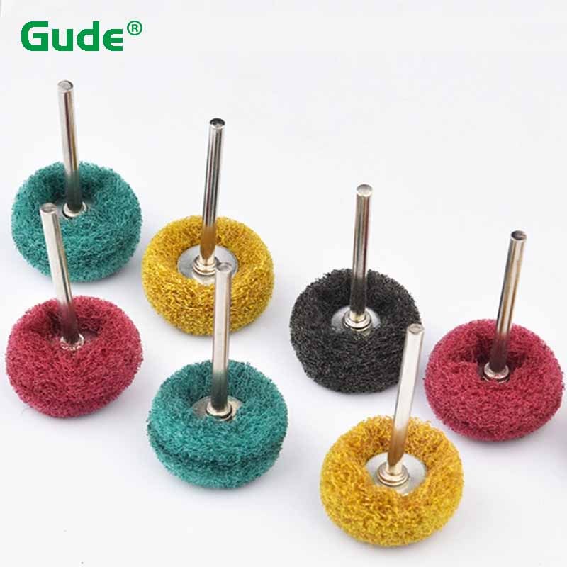 10Pcs Mini Drill Abrasive Brush Nylon Fiber Buffing Polishing Wheel