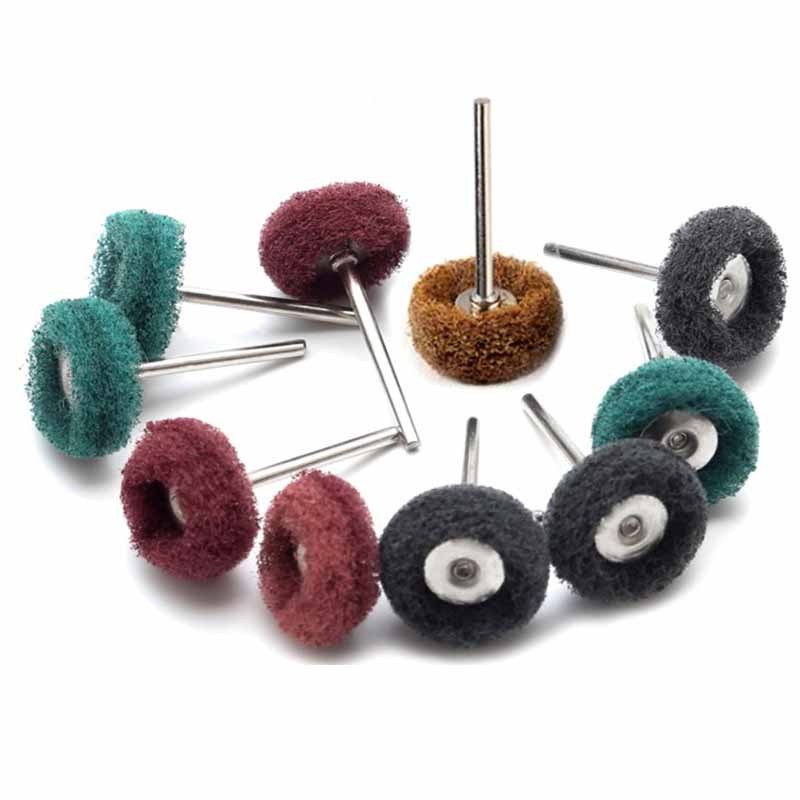 10Pcs Mini Drill Abrasive Brush Nylon Fiber Buffing Polishing Wheel ...