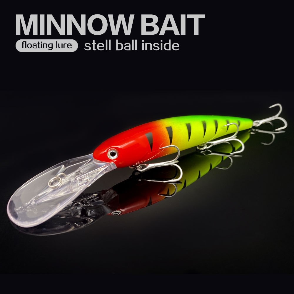 YUEXIN Floating Minnow 16cm/20.7g Killer Peacock Bass Fishing lure Casting  Hard Baits Treble hook outdoor sport