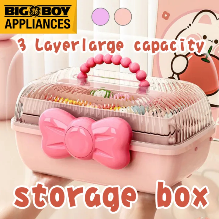 Practical Hair Accessory Storage Box 3layer Organizer Children's Hair