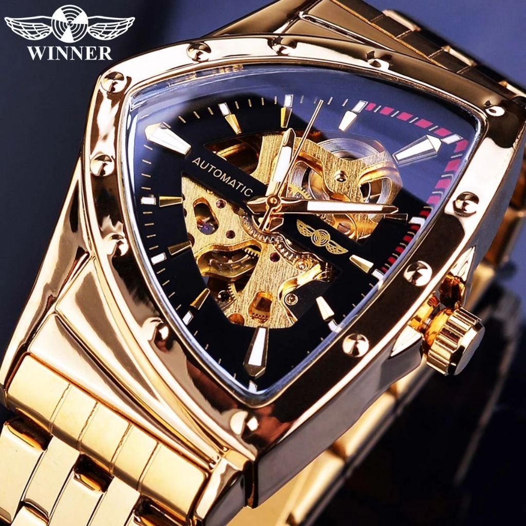 WINNER Men's Watch Luxury Mechanical Watch Fashion Hollow Stainless ...
