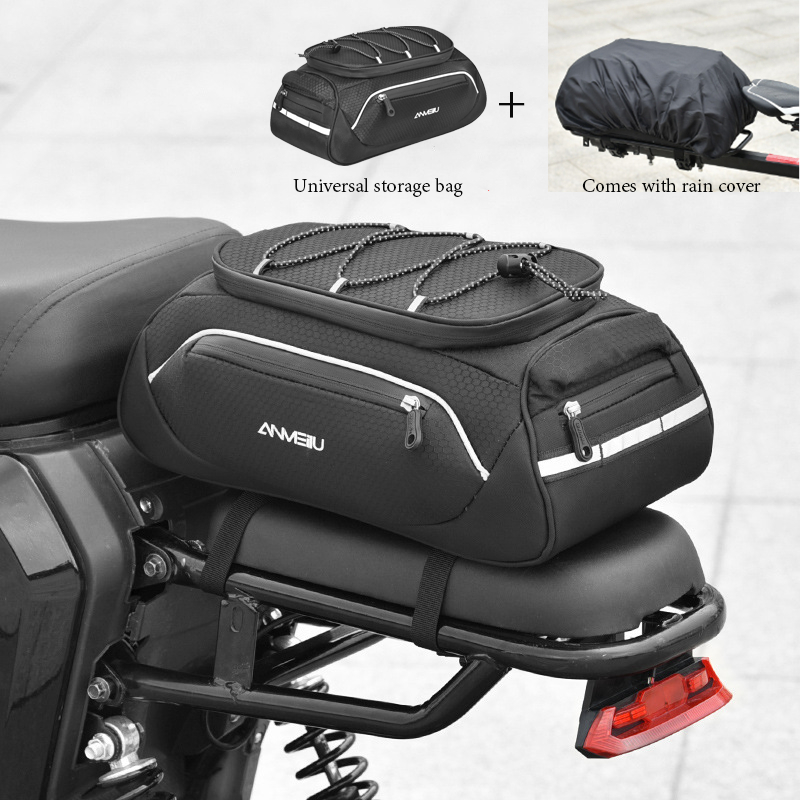 Bicycle Rear Rack Bag Hard Shell 7L Rear Bike Rack Bag with Reflective ...