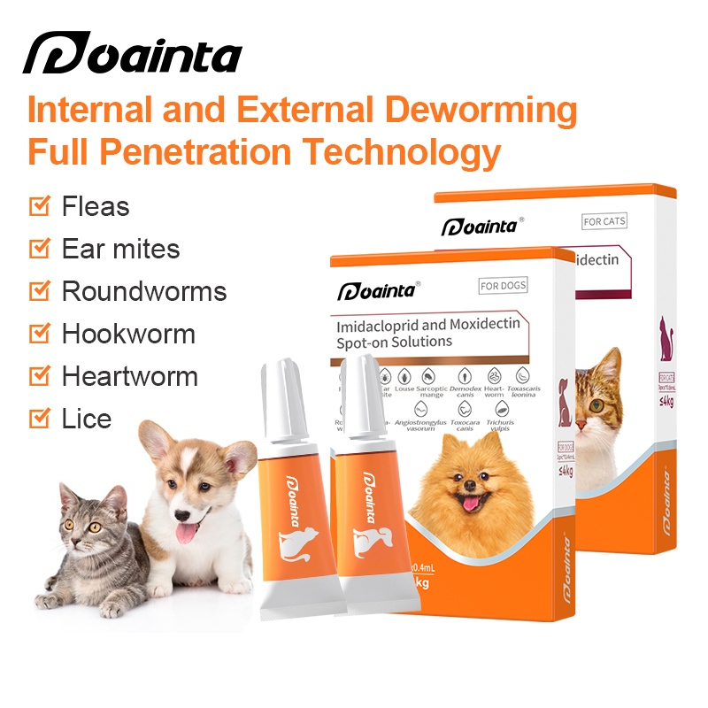PUAINTA 2In 1 Deworming for Dogs and Cats Tick and Flea Remover Mites