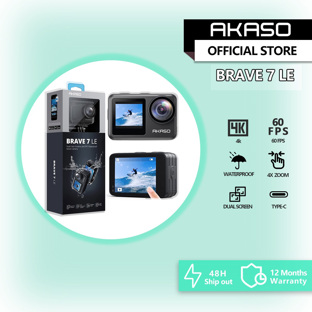 Akaso Brave 7 Le Action Camera 4k30fps Vlog Camera Touch Screen Remote