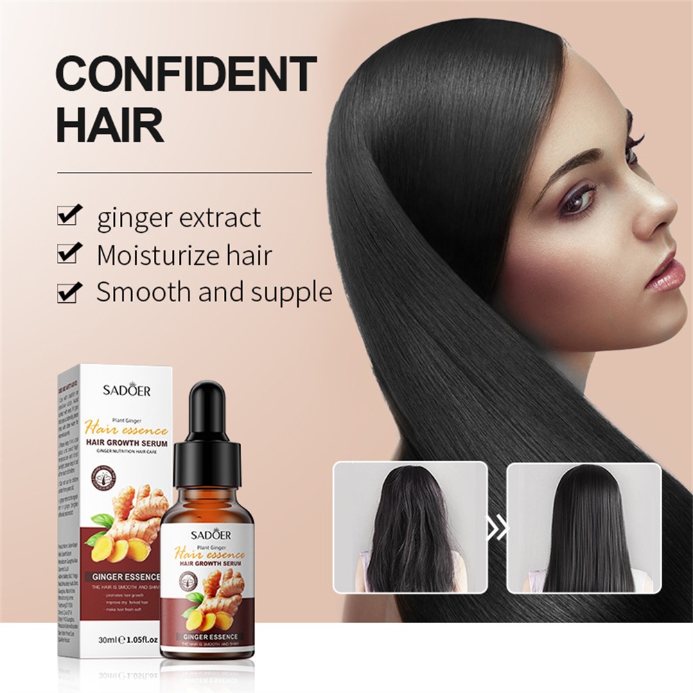 30ML SADOER Ginger Hair Growth Essence Shampoo Rapid Non-irritating ...