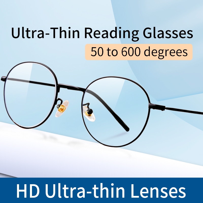 Ultra-Thin Lightweight Reading Glasses Men,Blue Light Blocking, Presbyopic  glasses, Diopters To