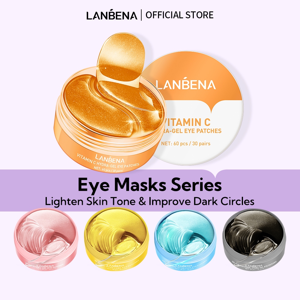 Lanbena Vitamin C HydraGel Eye Mask Whitening Patches 60 Pcs Anti Aging Wrinkles Remove Dark